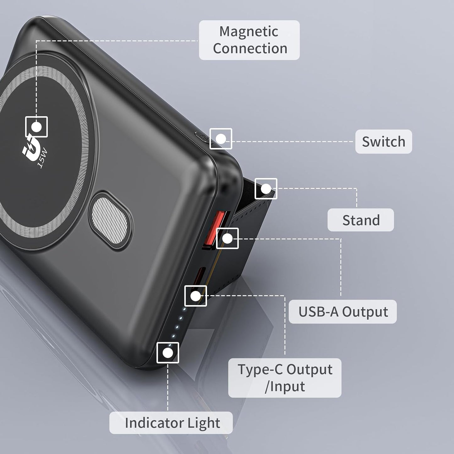 Powerbank magnético 10000 mAh carga rápida (USADO)