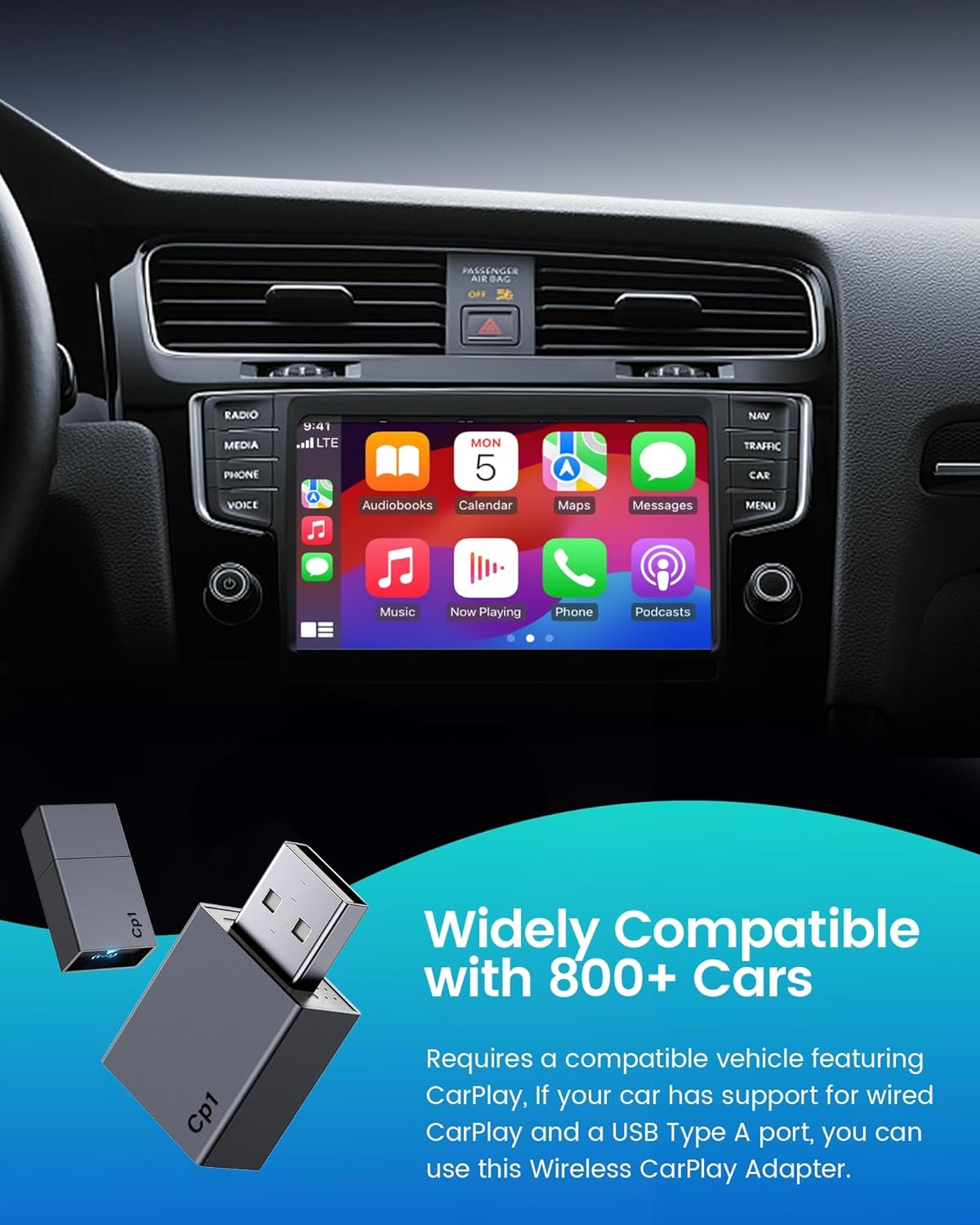 Adaptador inalámbrico CarPlay para Apple Plug and Play