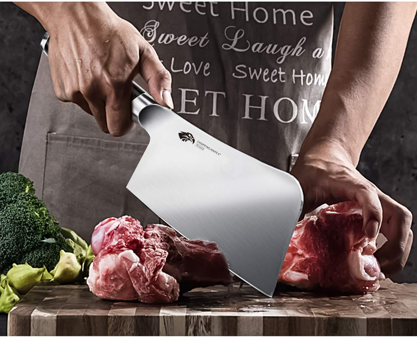 Cuchillo carnicero, acero alemán, mango de Pakka, TUO.