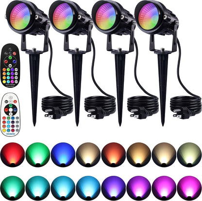 Luces de paisaje, impermeables, con control remoto, RGB, Sunvie.