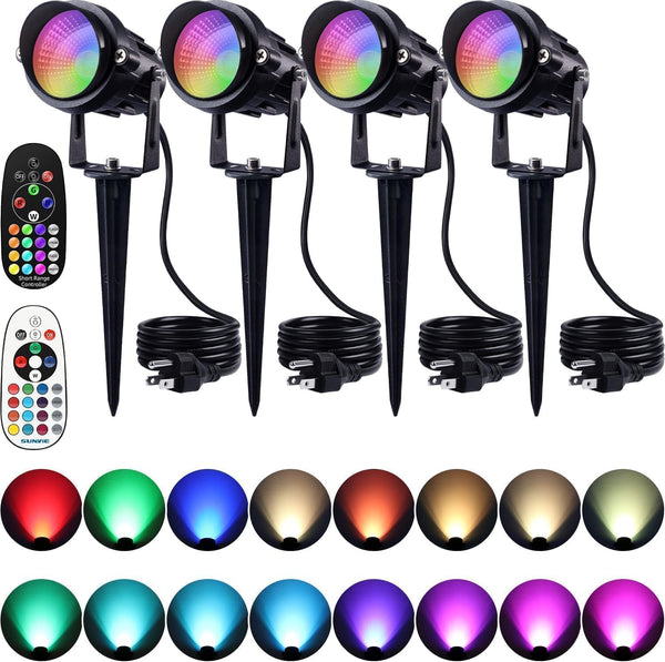 Luces de paisaje, impermeables, con control remoto, RGB, Sunvie.