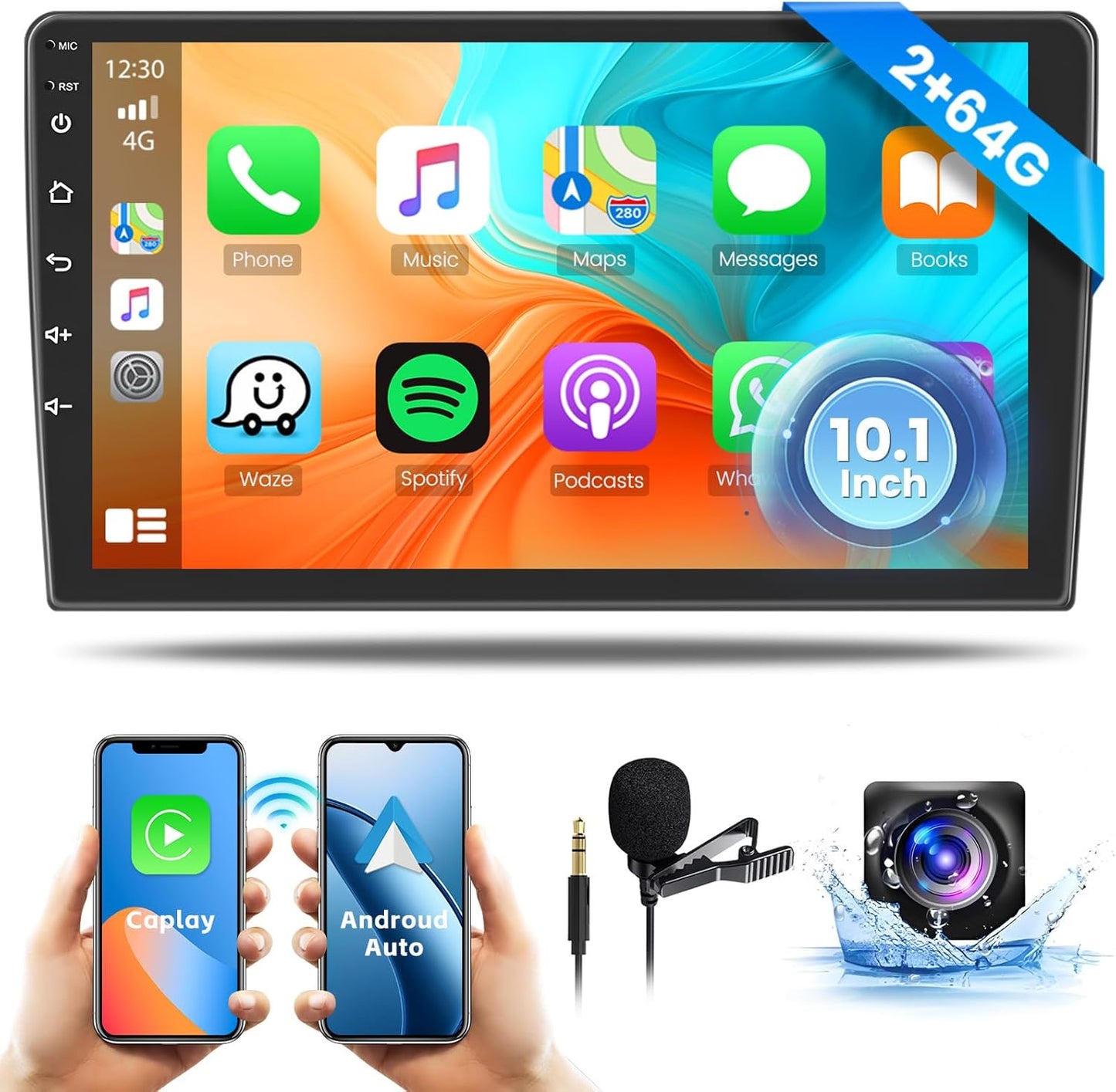 Estéreo de coche inalámbrico, Fuluku, 2+64GB, Android 13 doble DIN.