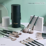 Set de 14 brochas de maquillaje + esponjas y estuche