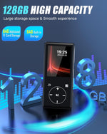 Reproductor Mp3 De 128 Gb Con Bluetooth, Sd+64gb (USADO)