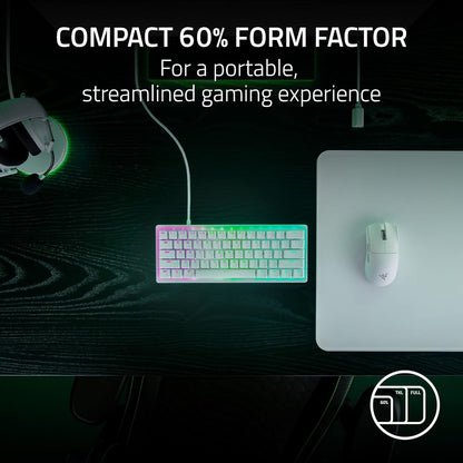 Teclado Optico Analógico Del 60%  Blanco Razer Huntsman V3 Pro Mini
