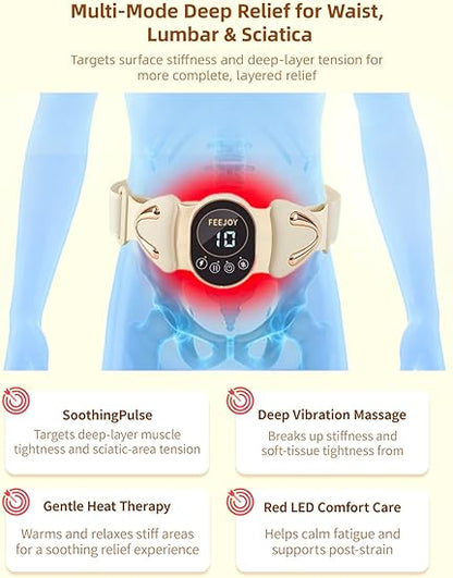 Masajeador Inteligente 4 en 1 De Espalda Baja Con Calor FEEJOY
