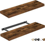 Repisas flotantes QEIGG para pared de 61 x 23 cm, juego de 2, café