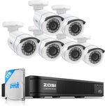 Sistema Cámaras ZOSI 1080P DVR 8 Canales 1TB 6 camaras
