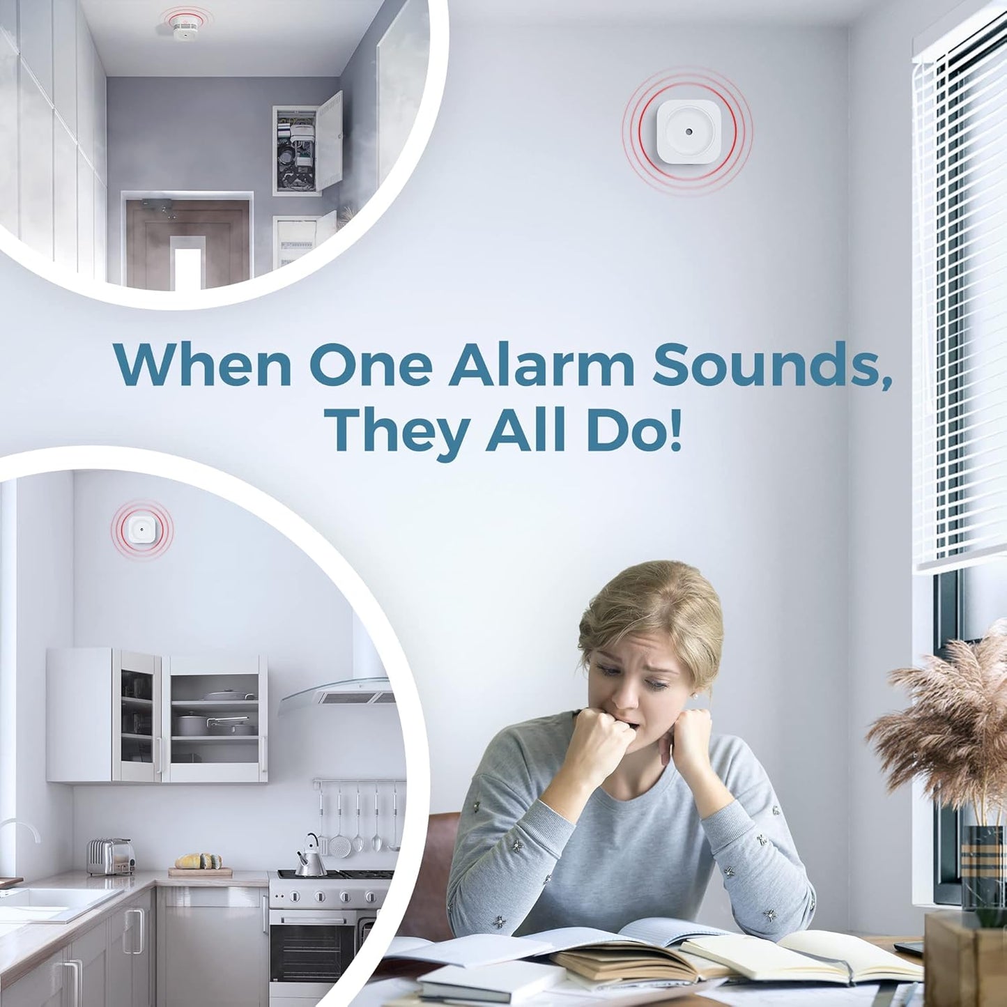 Detector de humo inalámbrico en red, Aegislimk S-RF200, 3 pack.