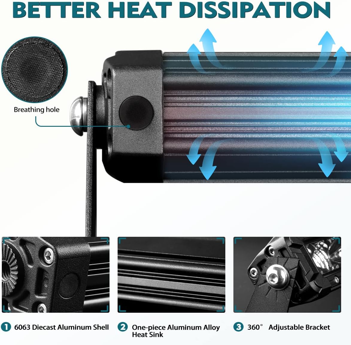 Barra de luz LED de 42", Rigidhorse, todoterreno, SUV, ATV, UTV.