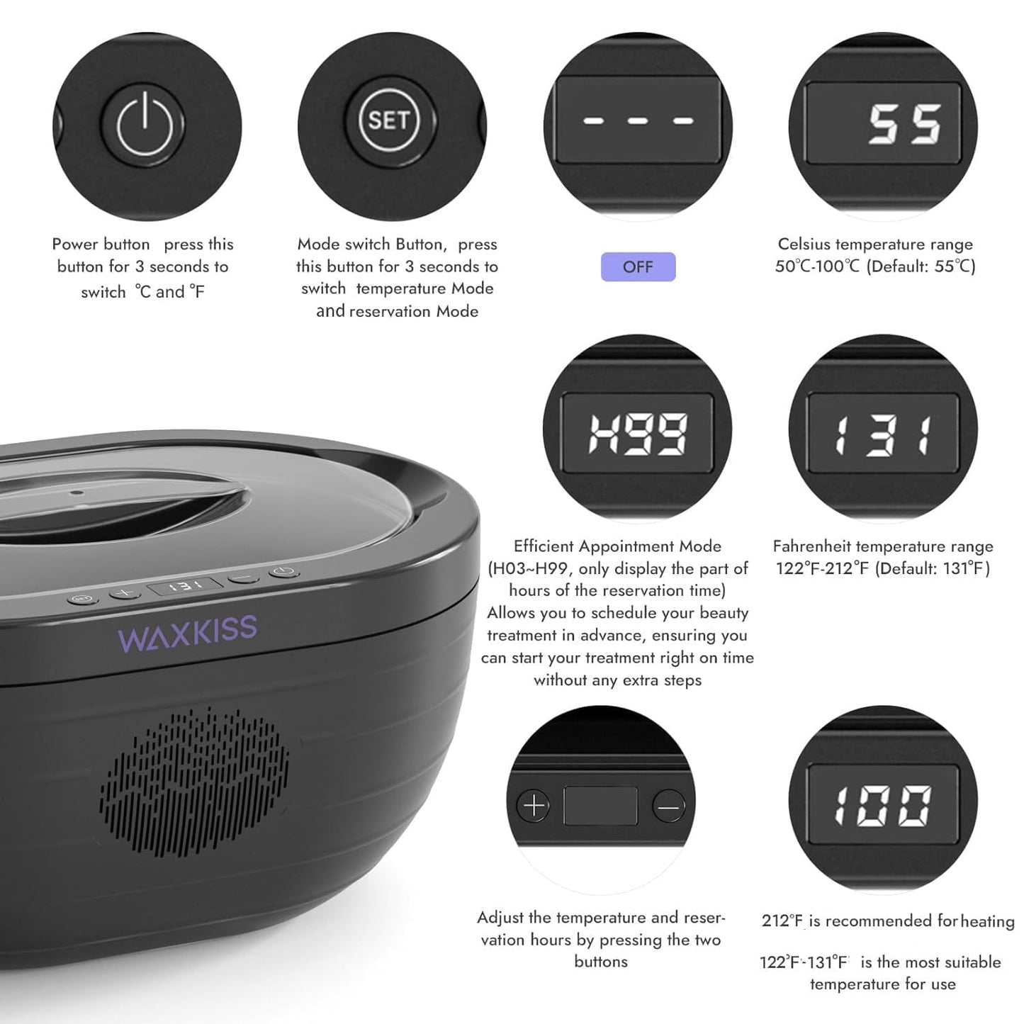 Kit de calentador cera de parafina para manos y pies, (USADO).