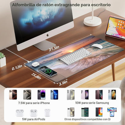 Mouse Pad con Carga Inalámbrica Beach Sunset
