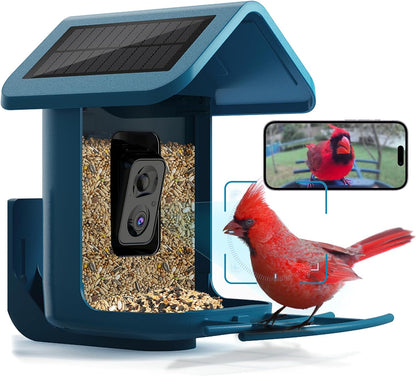 Alimentador de Pájaros con Cámara Alimentado por Energía Solar.