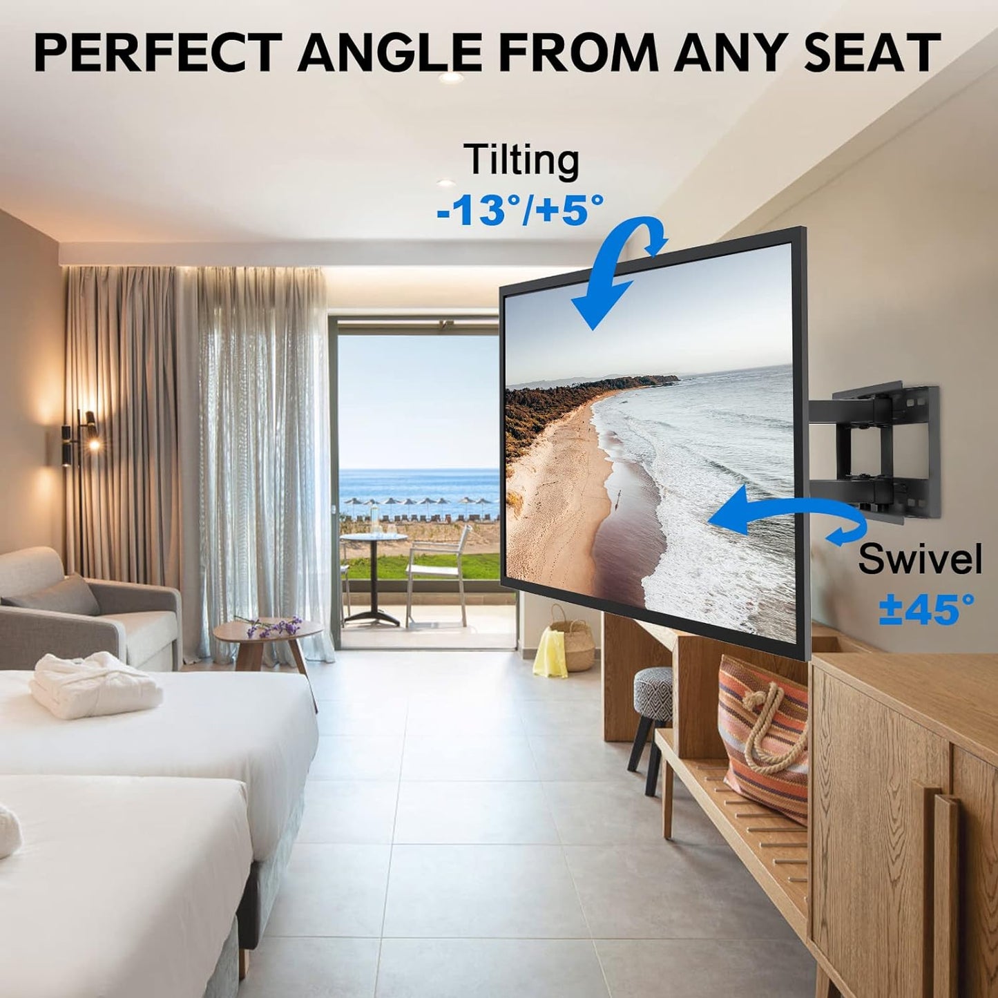 Soporte de pared para la mayoría de televisores de 42 a 82", MOUNTUP MU0028-24K