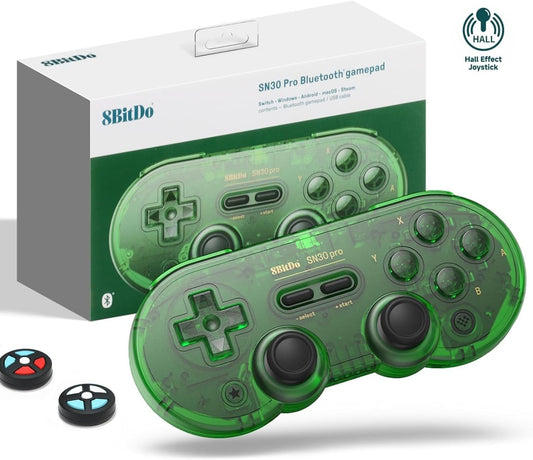 8Bitdo SN30 Pro Controlador inalámbrico Bluetooth con joysticks.