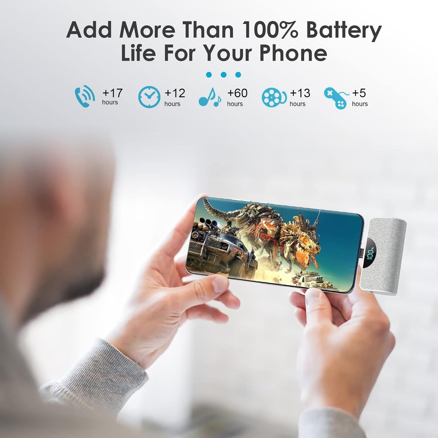 Cargador portátil Blanco USB-C de 5200 mAh (Usado)