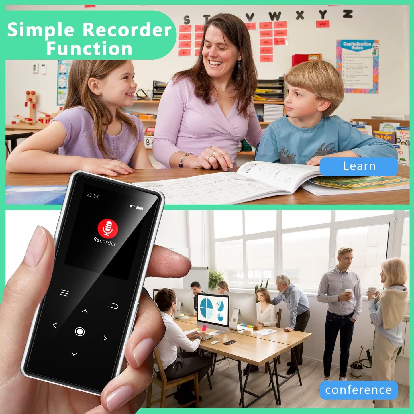 Reproductor de MP3 de 64 GB con Bluetooth 5.2