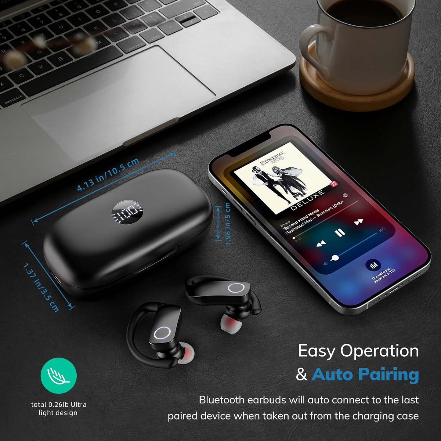 HINYCOM Auriculares inalámbricos Bluetooth.