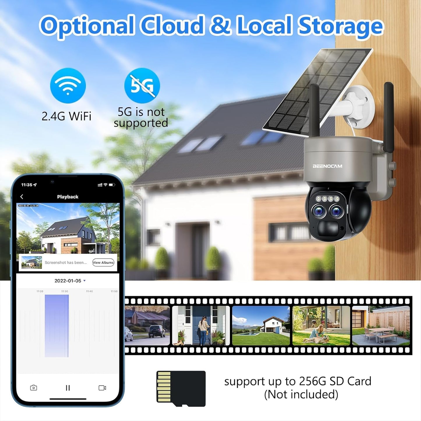 BEENOCAM - Cámaras de seguridad inalámbricas con zoom.