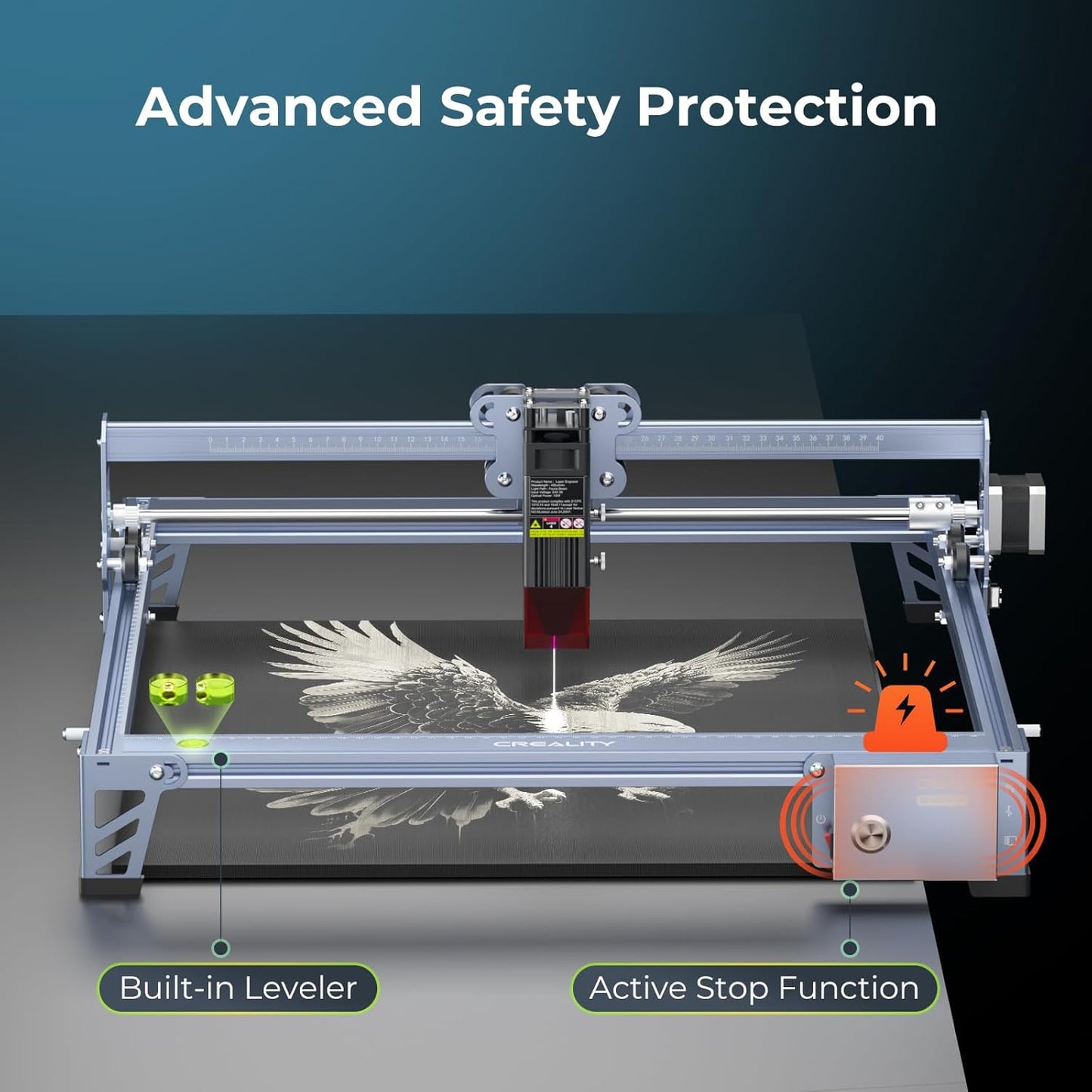 Creality Falcon, Máquina grabadora láser, 10 W, para madera y metal.