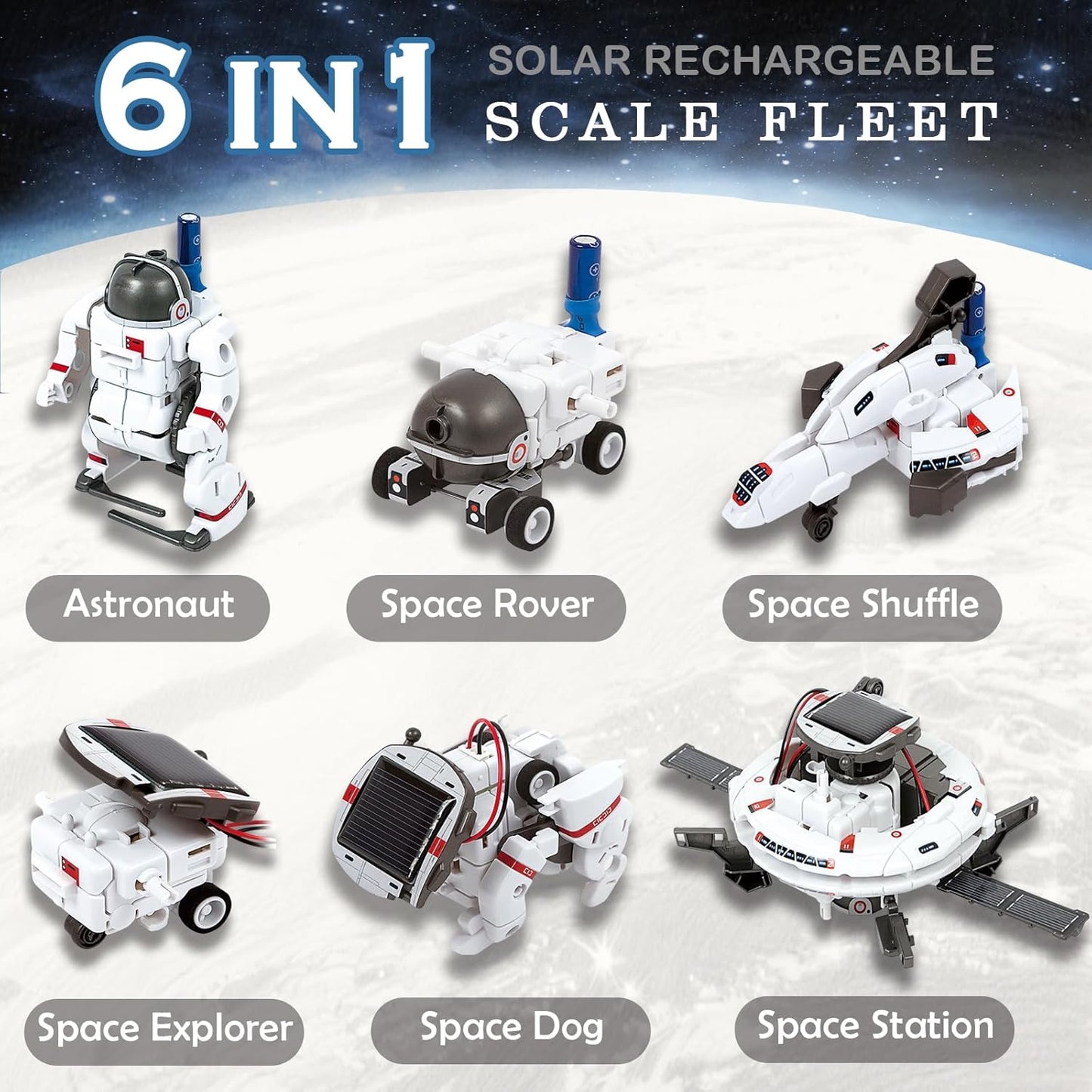 Kit de construcción de robot solar 6 en 1 para niños (USADO)