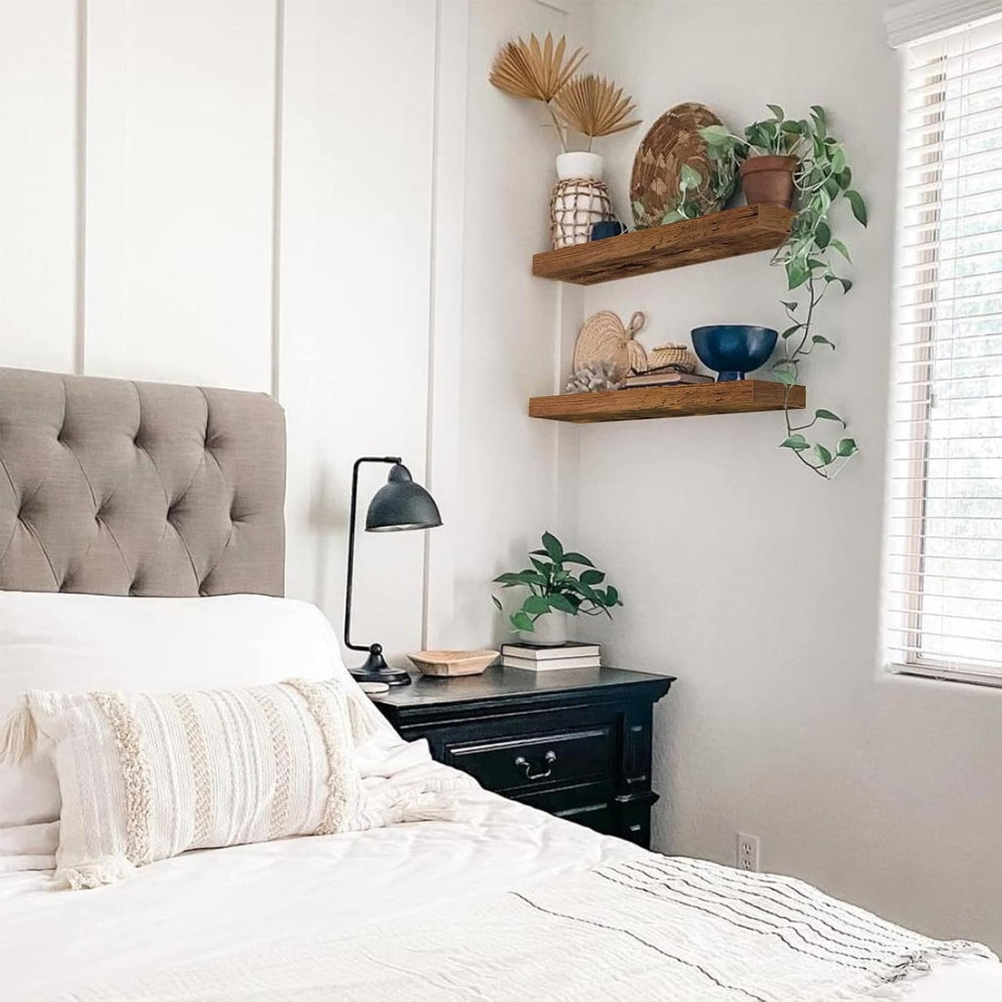 Repisas flotantes, para pared, 2 piezas, 23.6 X 9.3", rustico/moderno.