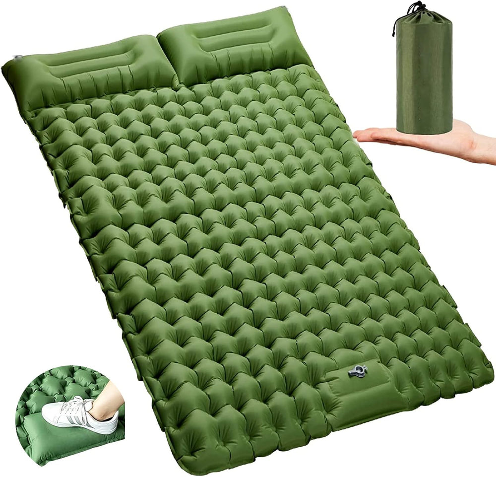 Colchoneta para acampar con bomba de pie, con Almohadas.