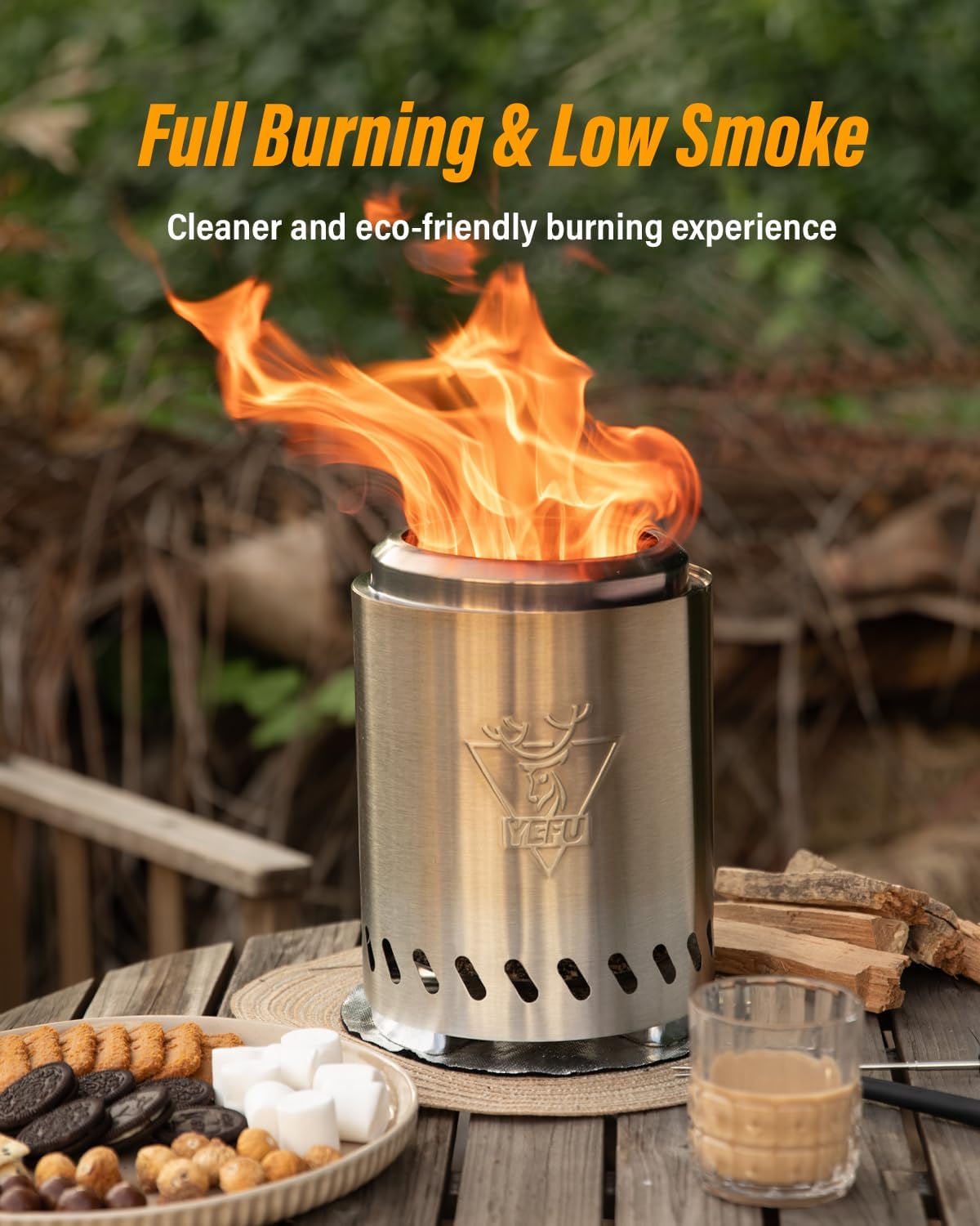 YEFU - Brasero de mesa de 25x18cm camping