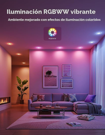 Iluminación empotrada inteligente Govee H601E de 4", Comp. Alexa