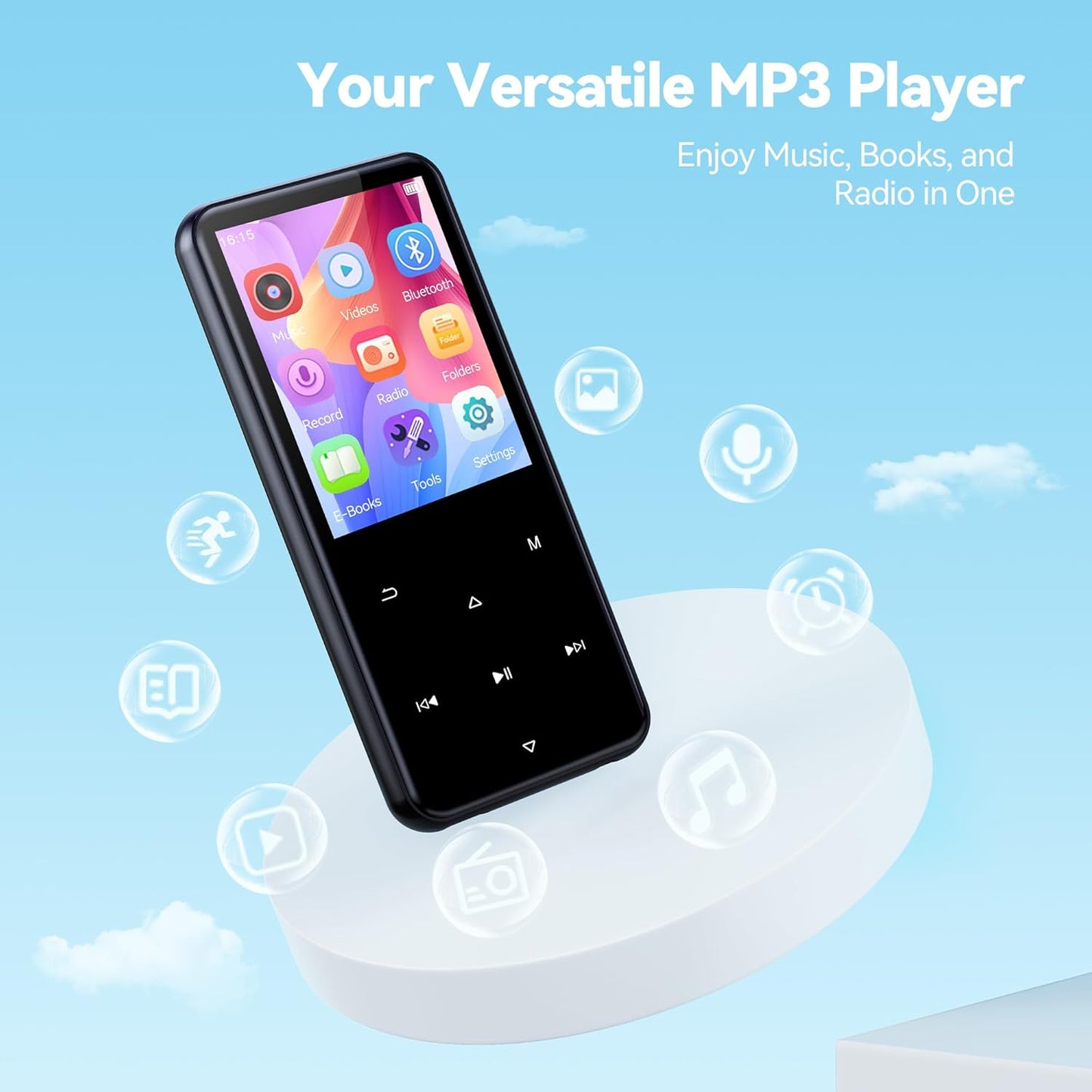 AGPTEK Reproductor MP3 de 64 GB con Bluetooth (USADO)