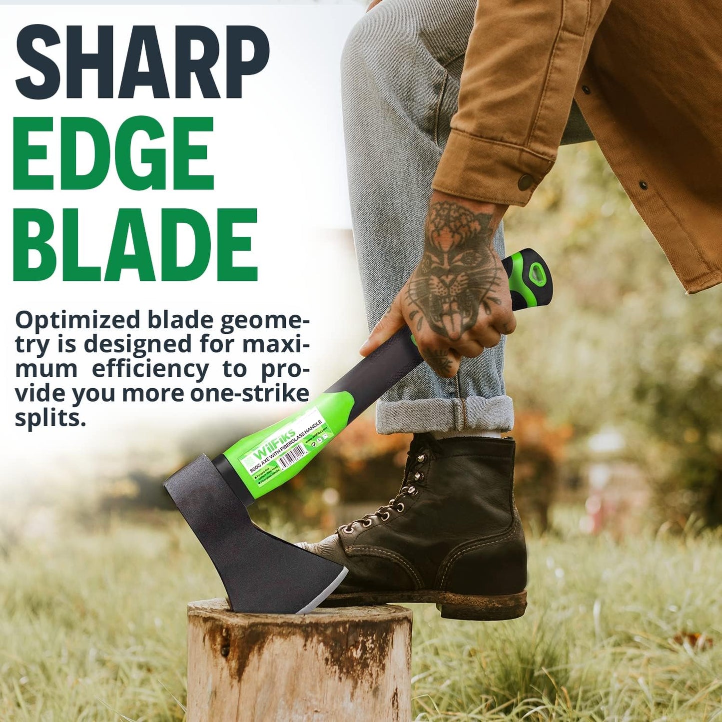 WilFiks Hacha de corte, para división de madera y leñado.