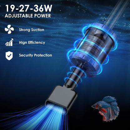 Limpiador eléctrico de peceras, 8 en 1, Suness 36W (USADO)