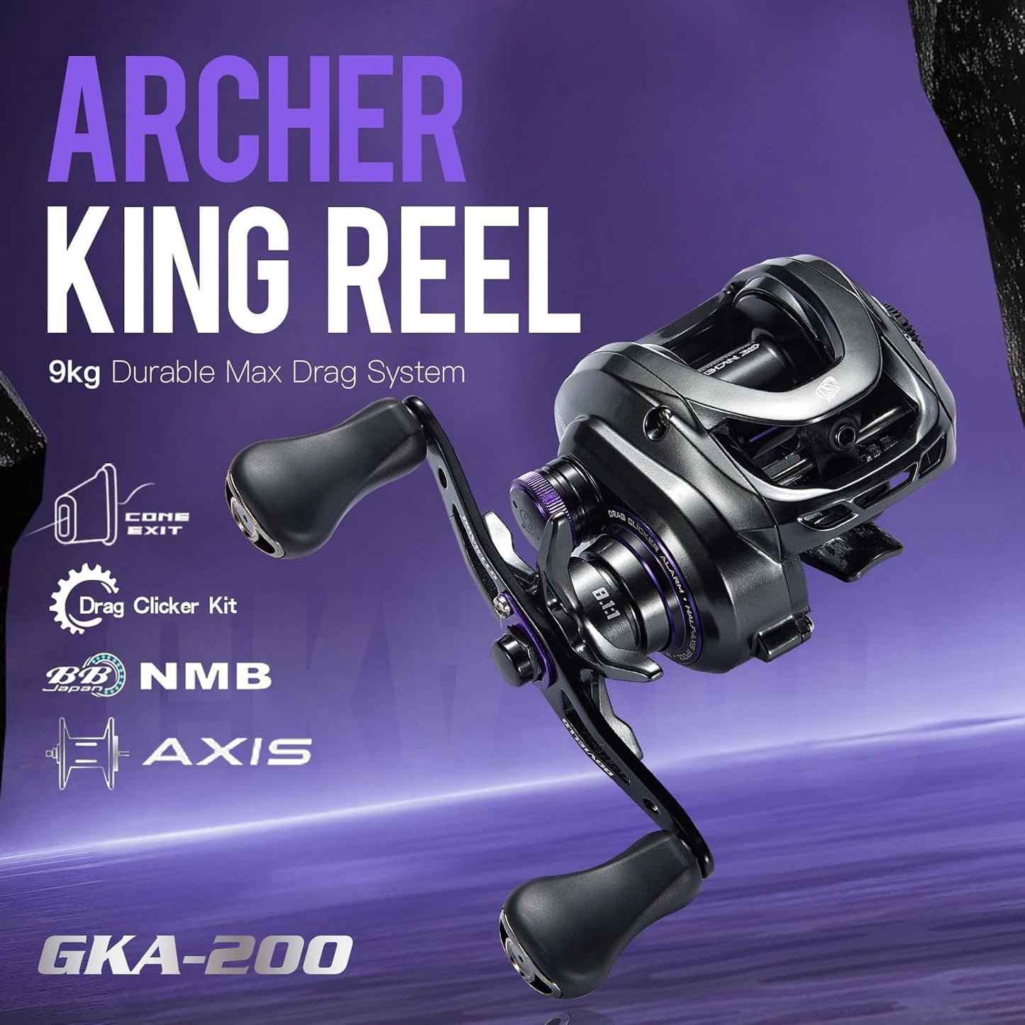 Carretes de pesca DOVIELLO GKA200 Baitcaster izquierdo