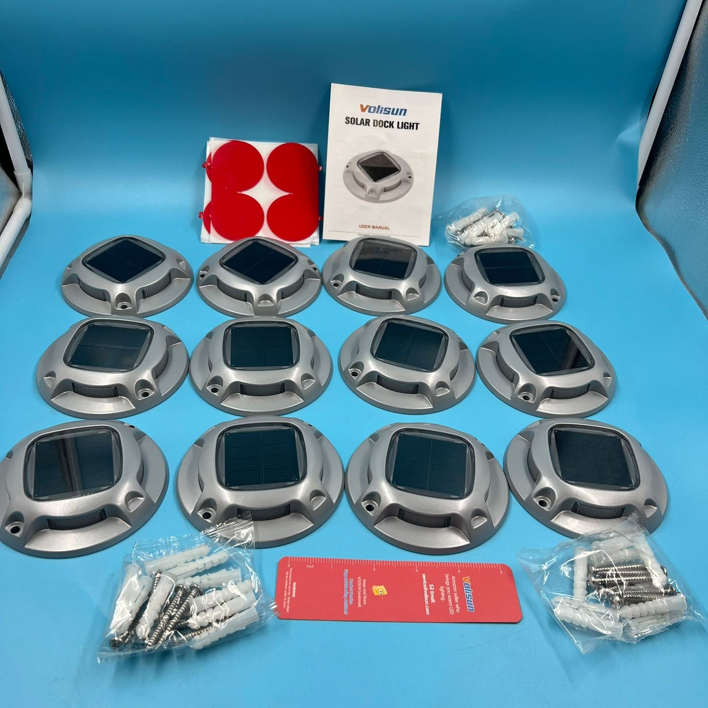 VOLISUN Paquete de 12 luces solares marinas para muelle