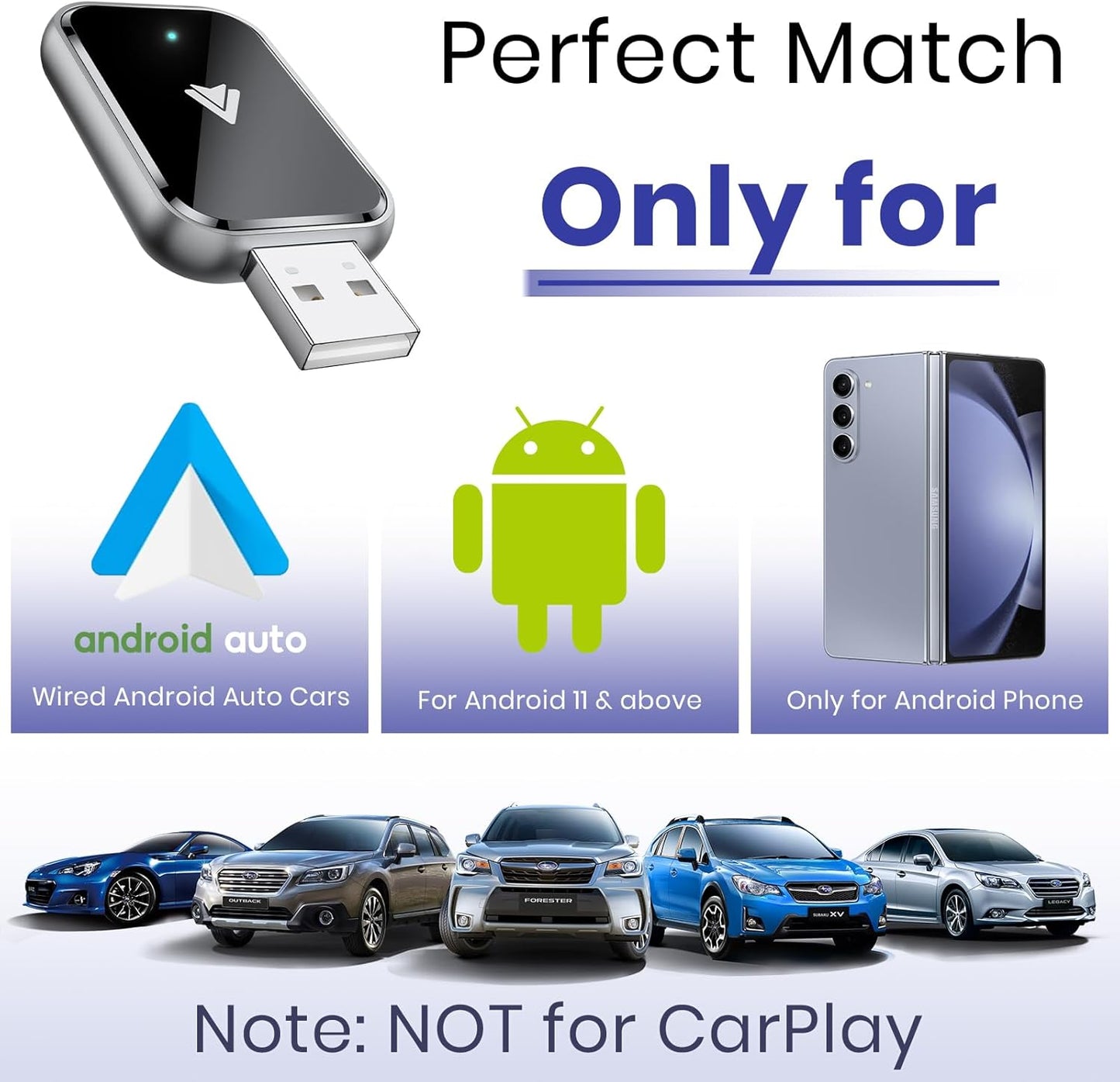 Adaptador inalámbrico Android Auto para Android