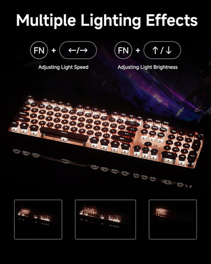 Teclado EWEADN V20 Mecánico Inalámbrico Retro RGB