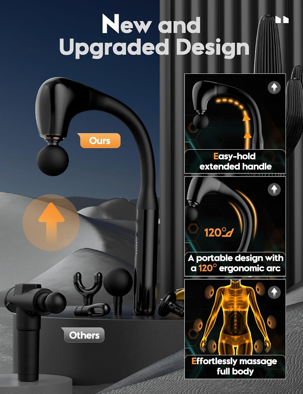 Pistola de masaje con mango de extensión mejorado. (USADO)