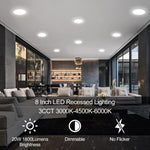 Luces LED Empotrables 8” Paquete 6 1800 lm Regulables 3K- 6K