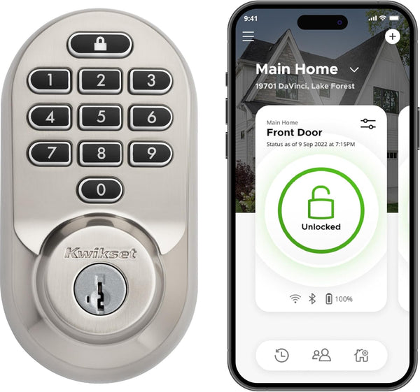 Cerradura inteligente Halo Wi-Fi, cerrojo de puerta de entrada USADO Kwikset