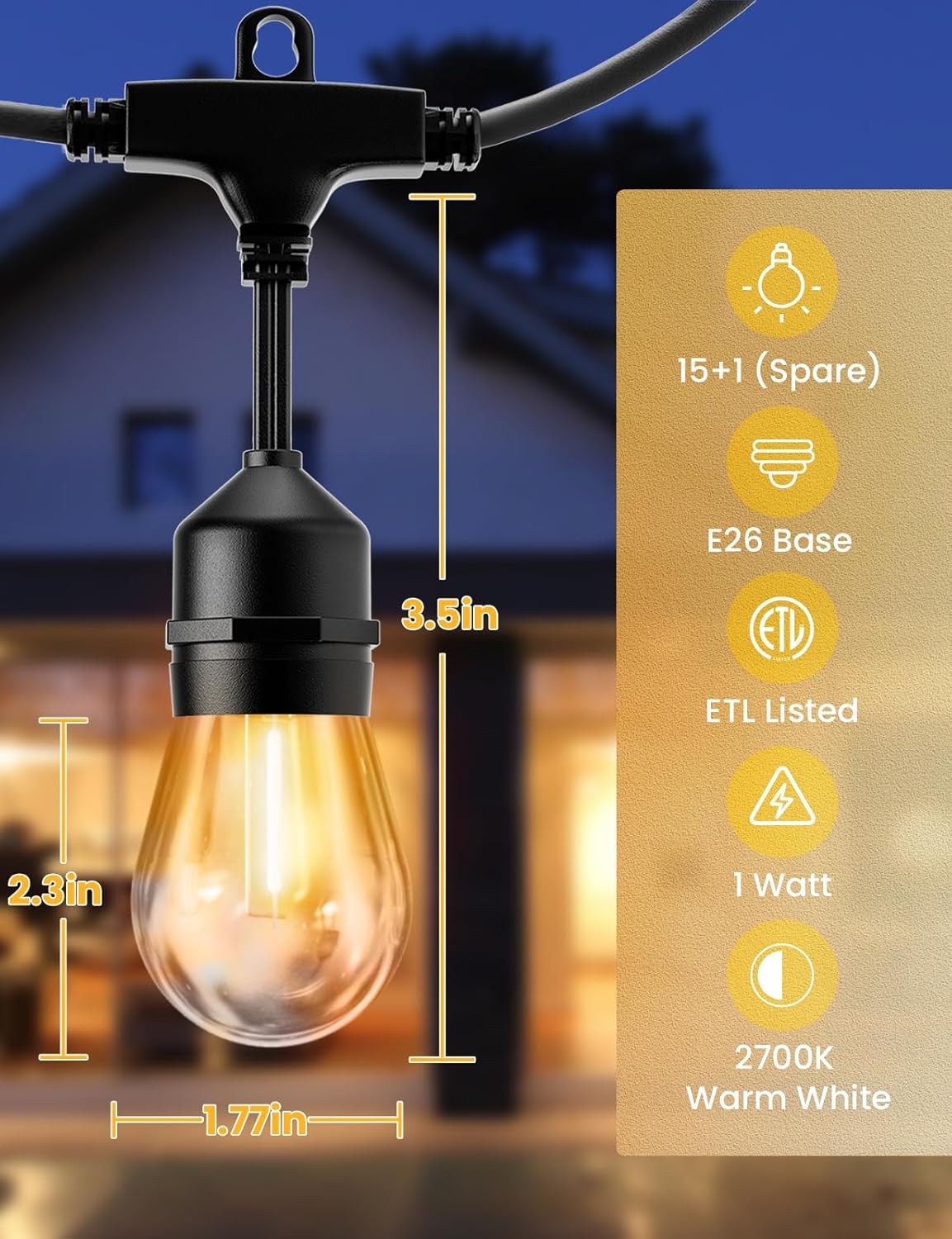 Cadenas de luces LED para exteriores, de 150 pies, Svater.