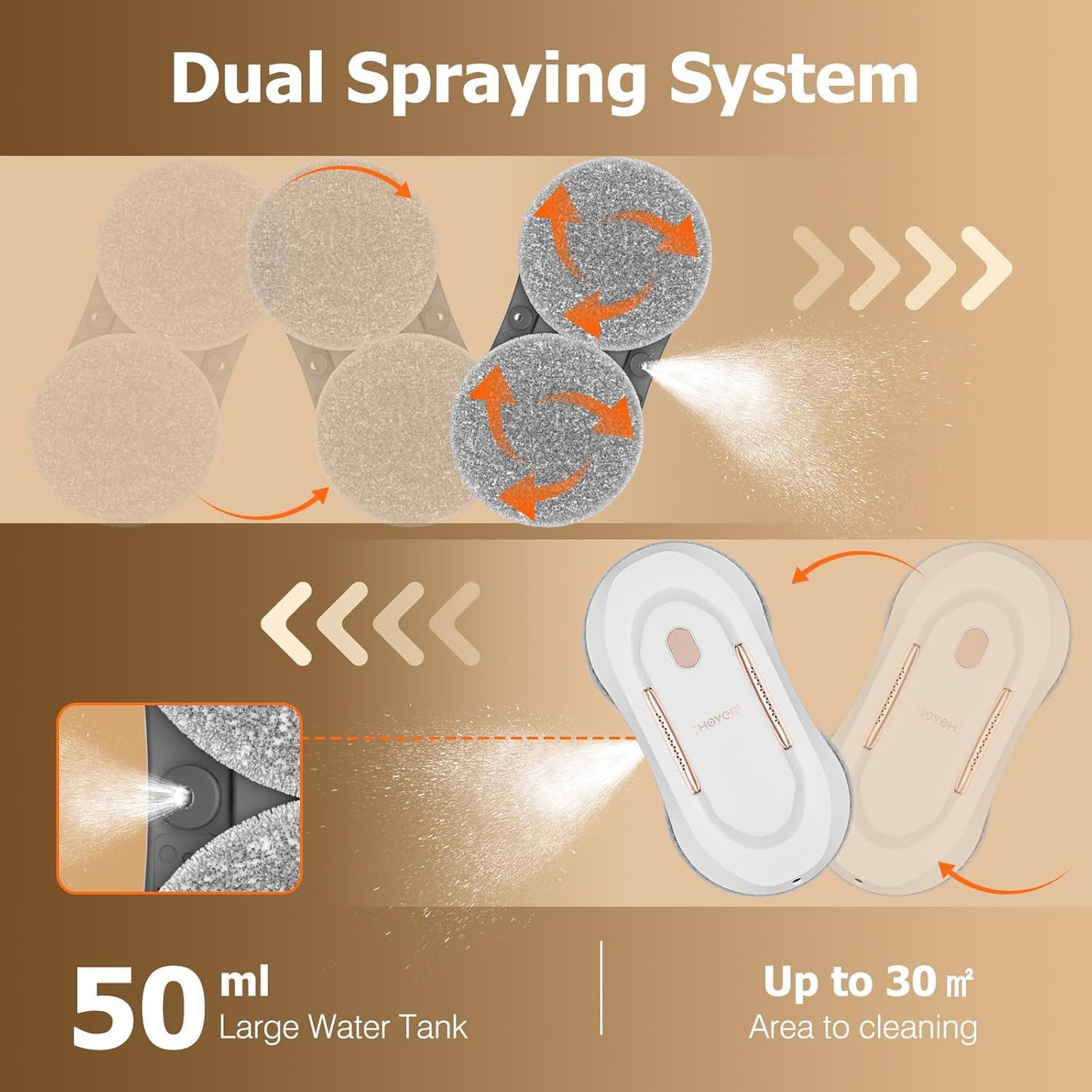 Robot limpiador de ventanas con doble pulverización de agua.(USADO)