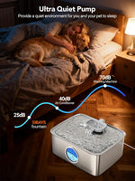 Fuente de agua para perros de 3.69 galones de acero inoxidable SIBAYS