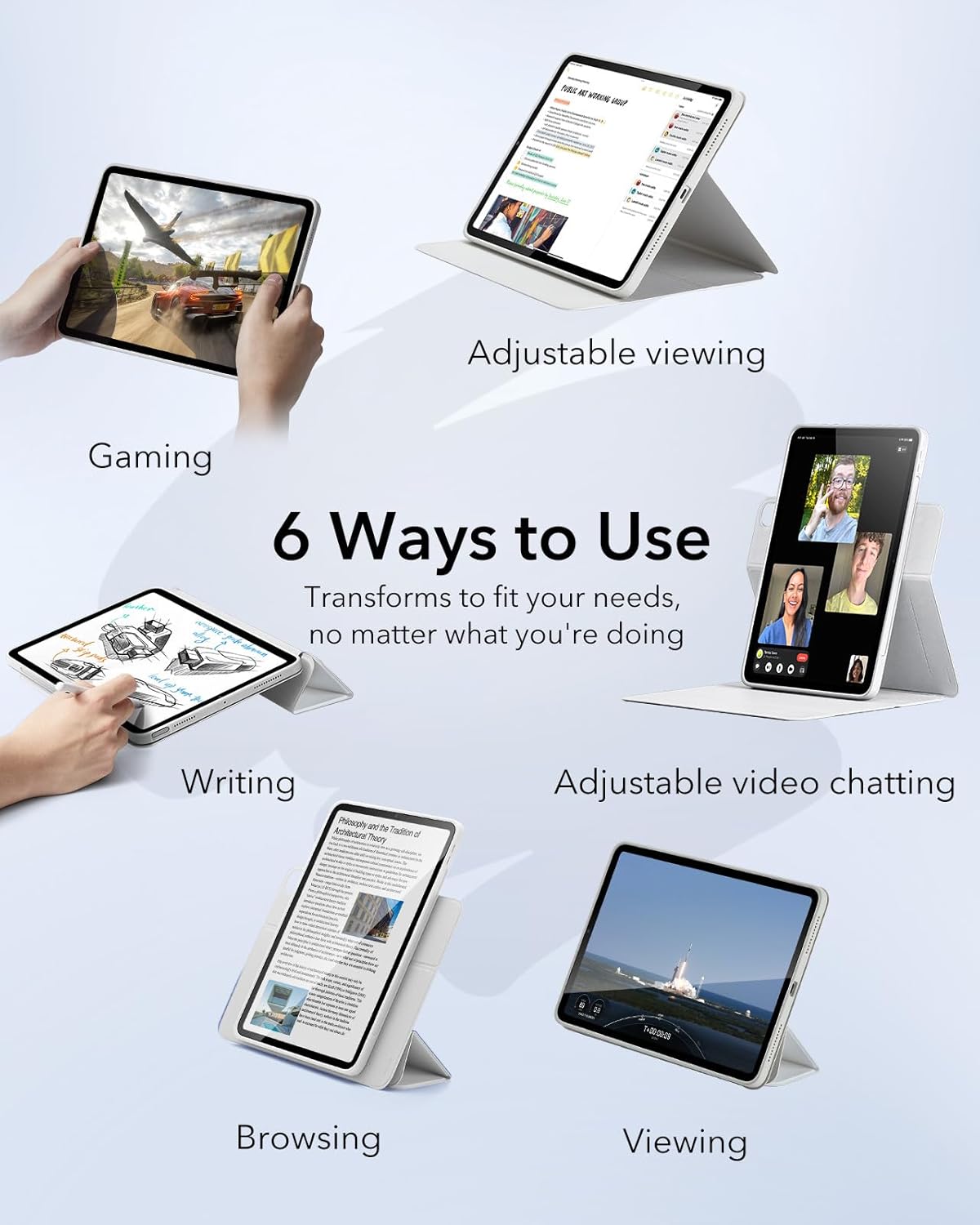 ESR Funda para iPad Air de 11", M2 (2024),  de 6, 5ª y 4ª gen.