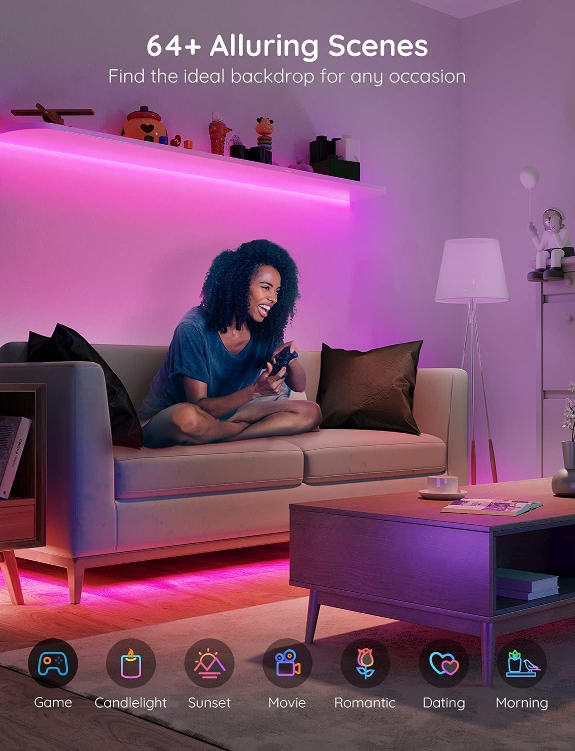 Govee - Tira de luces LED de 100 pies Bluetooth