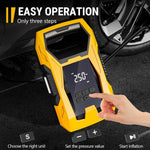 Carsun Inflador de Llantas AC/DC con Manómetro Digital y Apagado Automático.