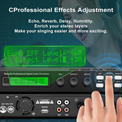 Procesador de audio digital profesional, Depusheng X5, Karaoke Mix.