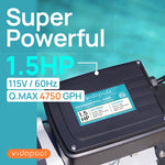 Bomba de Piscina Vidapool SPD150-LV, Dual sobre el suelo (DETALLE)