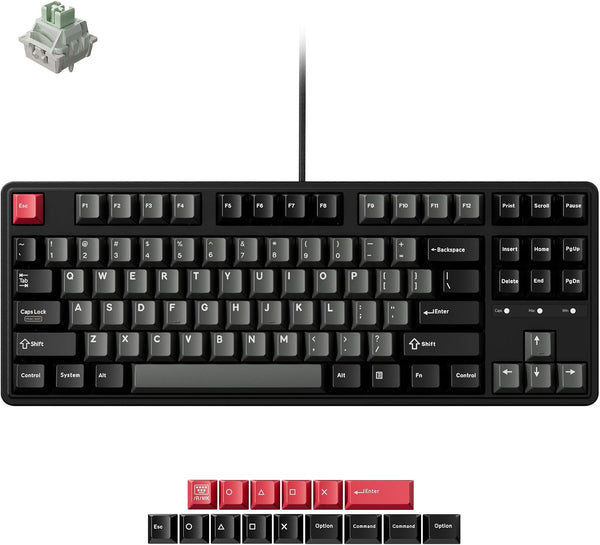 Teclado mecánico con cable Keychron C3/HE/TKL, interruptores magnéticos