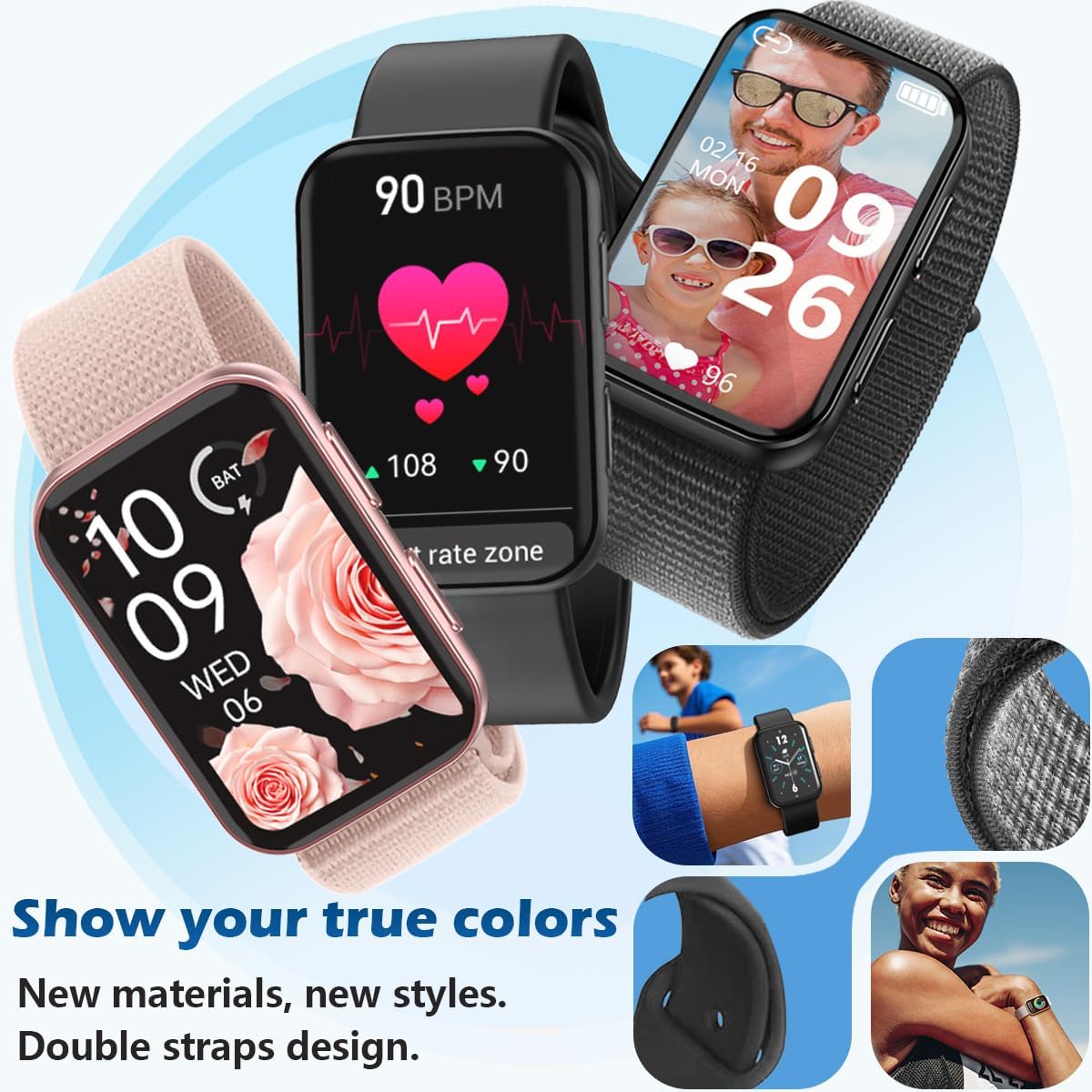 Reloj inteligente, IP68 impermeable, fitness tracker, MorePro AIR2. (NEGRO)