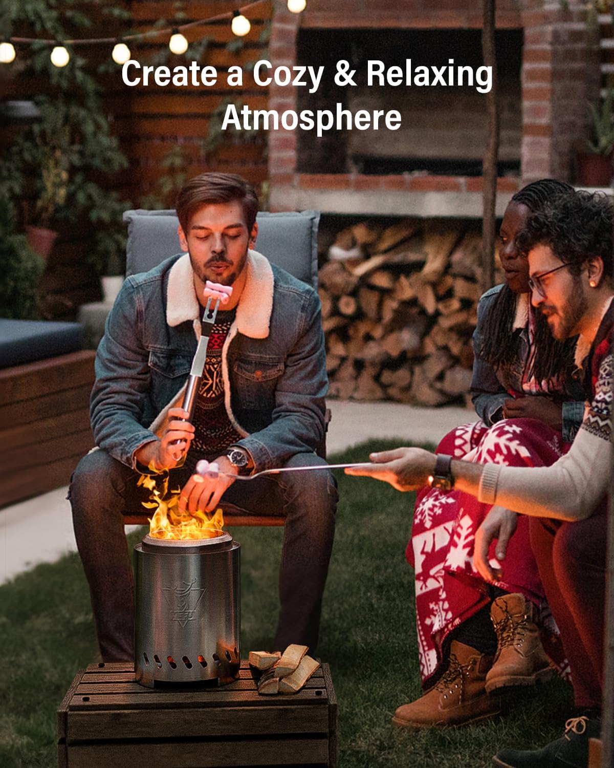 YEFU - Brasero de mesa de 25x18cm camping